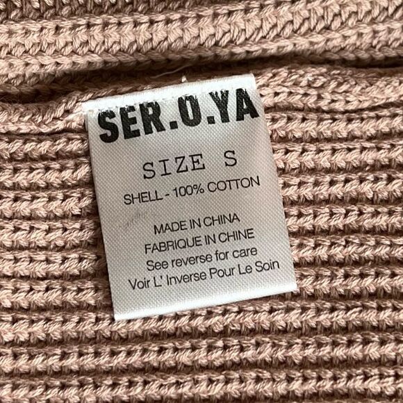 Ser.o.ya Seroya Alora Mini Skirt in Natural.Knit. Distressed. Size Small. NWT! - Picture 10 of 15